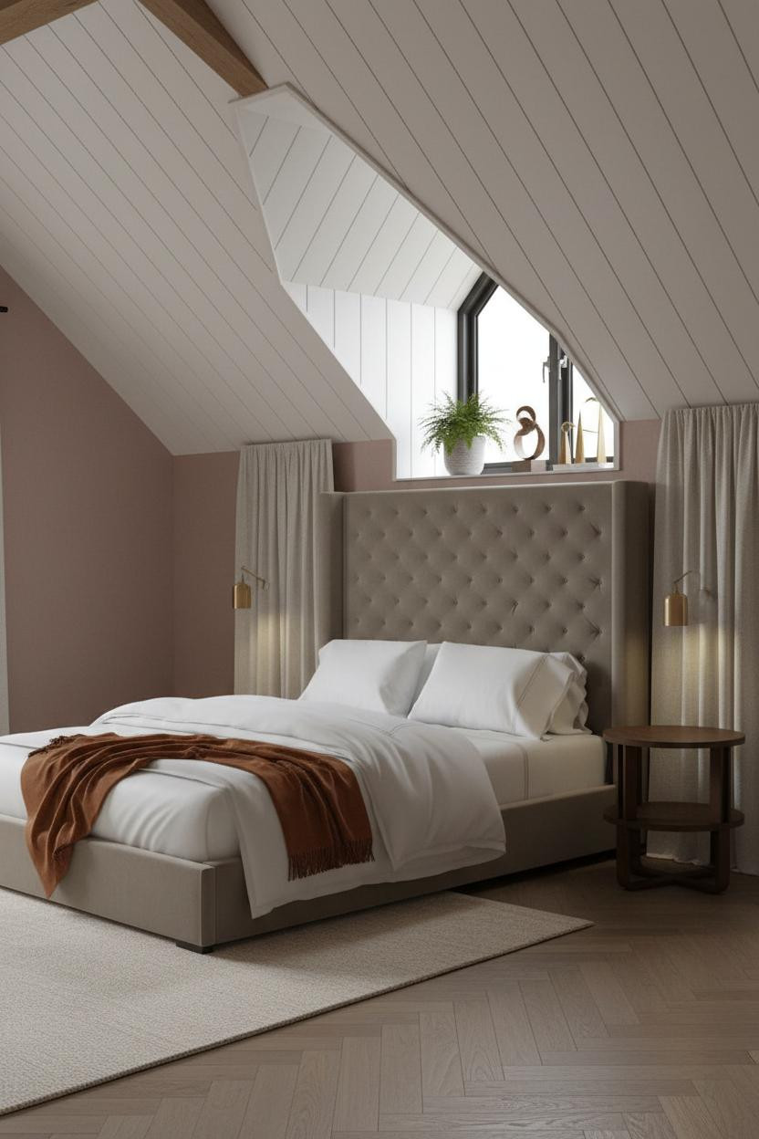 Cozy Attic Bedroom Low Ceiling Design