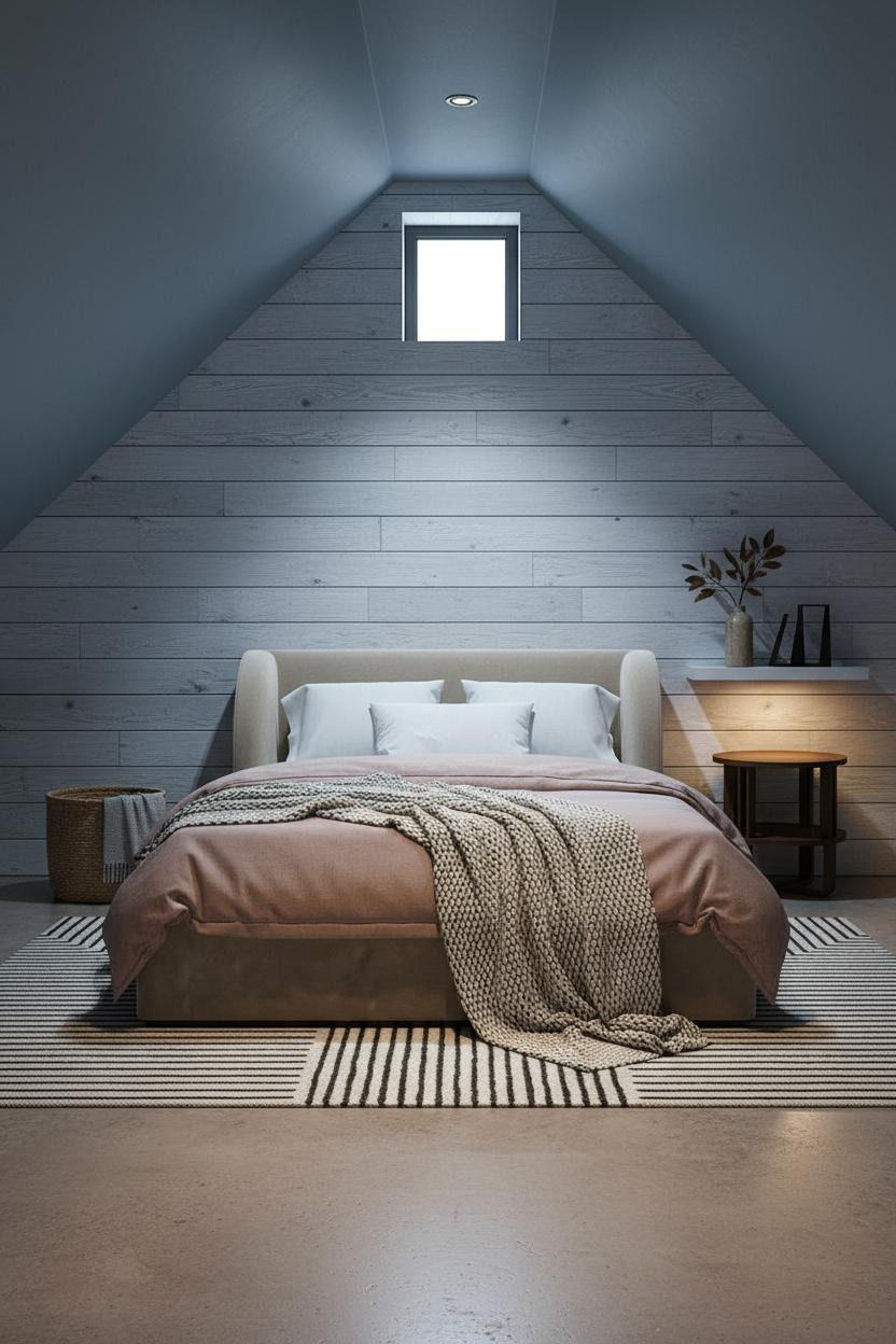 Cozy Attic Bedroom Shiplap Morning Light