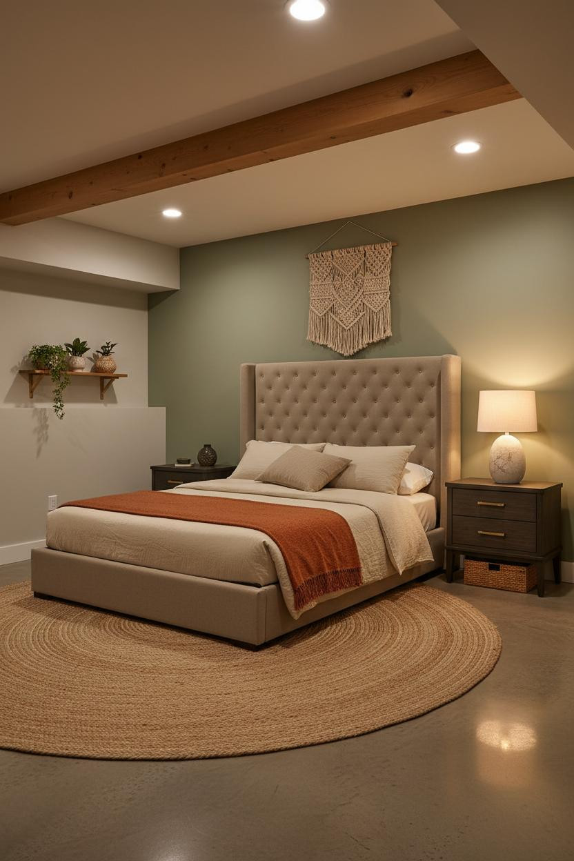 Cozy Basement Bedroom Japandi Budget