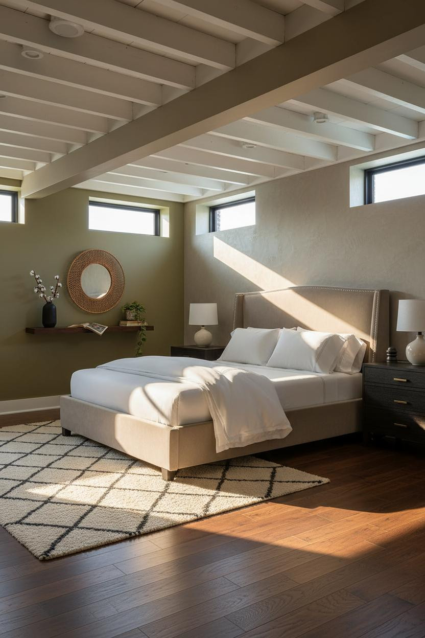 Cozy Basement Bedroom Natural Light Budget