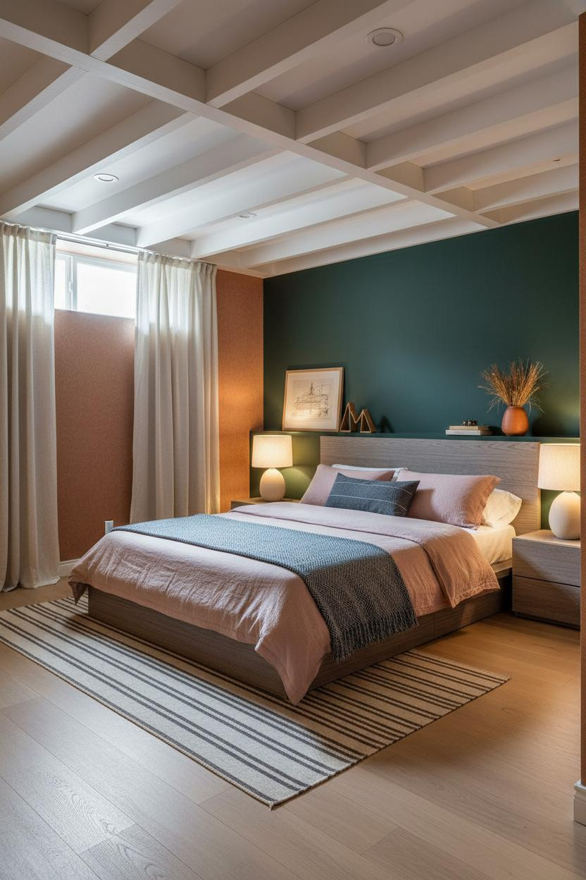 Cozy Basement Bedroom Rustic Terracotta
