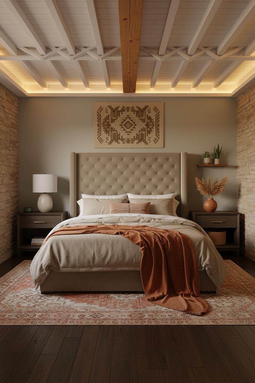 Cozy Basement Bedroom Warm Lighting Ideas