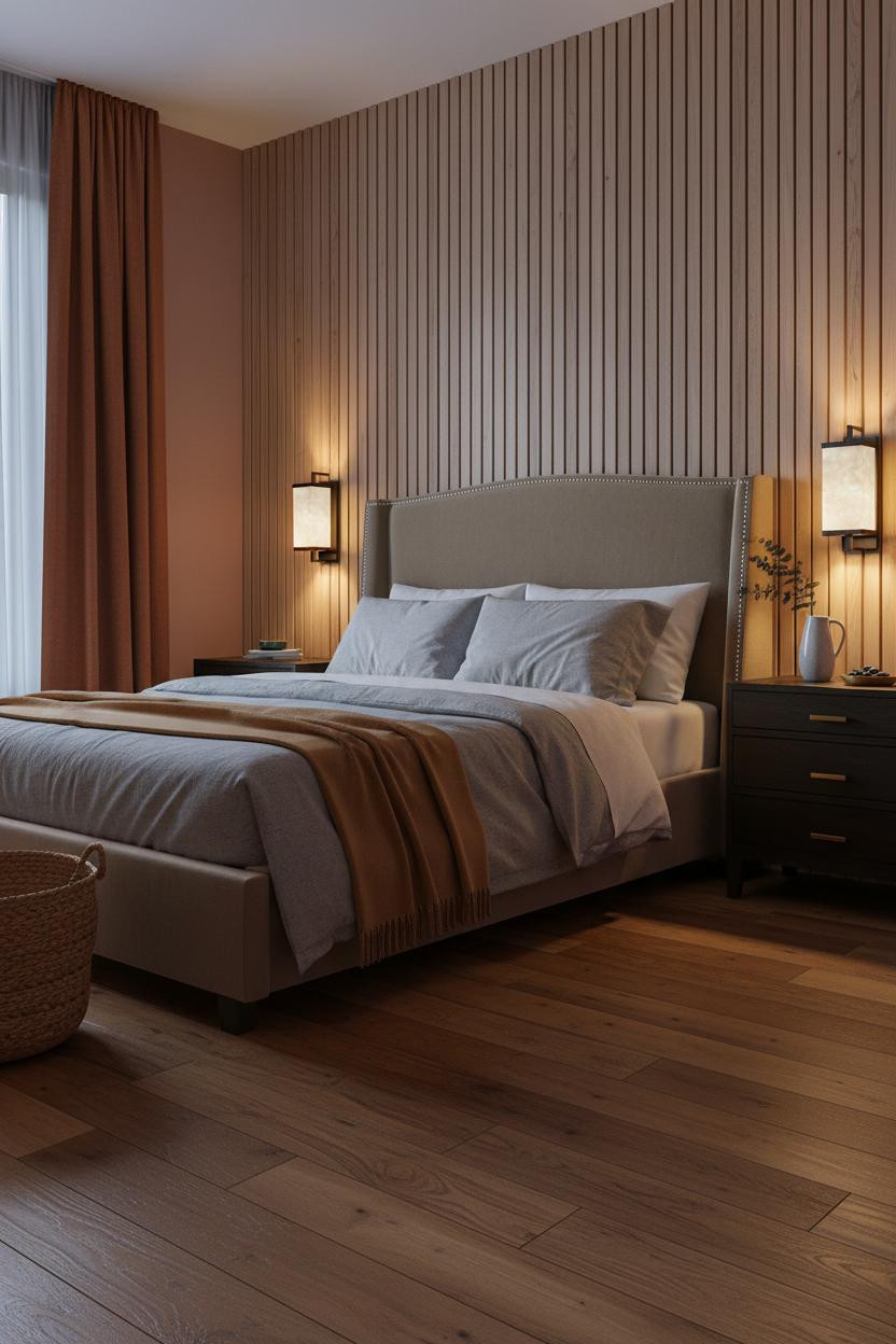 Cozy Bedroom Small Rooms Wood Slats