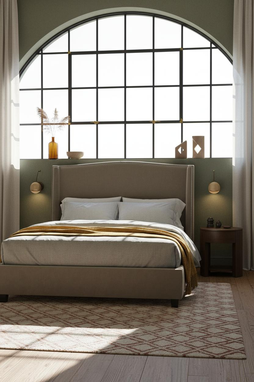 Cozy Boho Bedroom Earthy Accent Wall