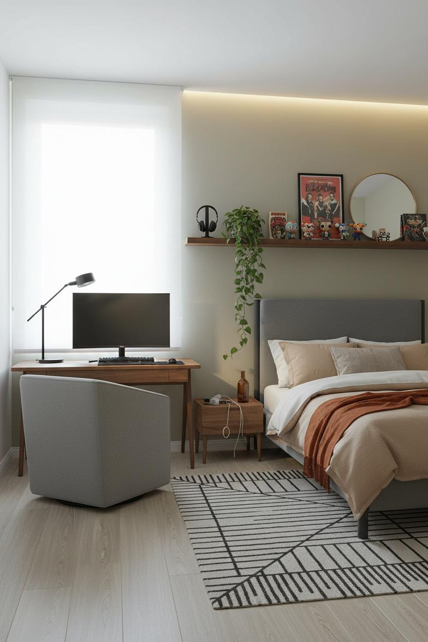 Cozy Gamer Bedroom Scandi Modern