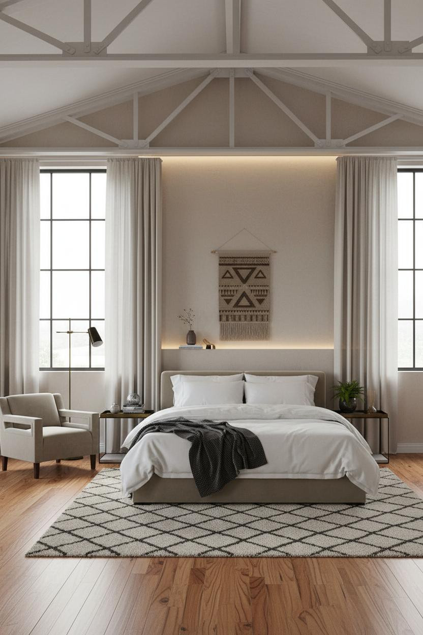 Cozy Loft Bedroom Industrial Design