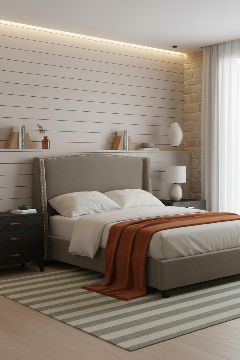 Cozy Small Bedroom Nordic Shiplap