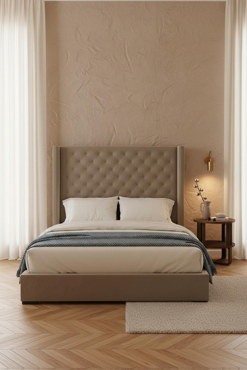 Earthy Bedroom Clay Plaster Minimal