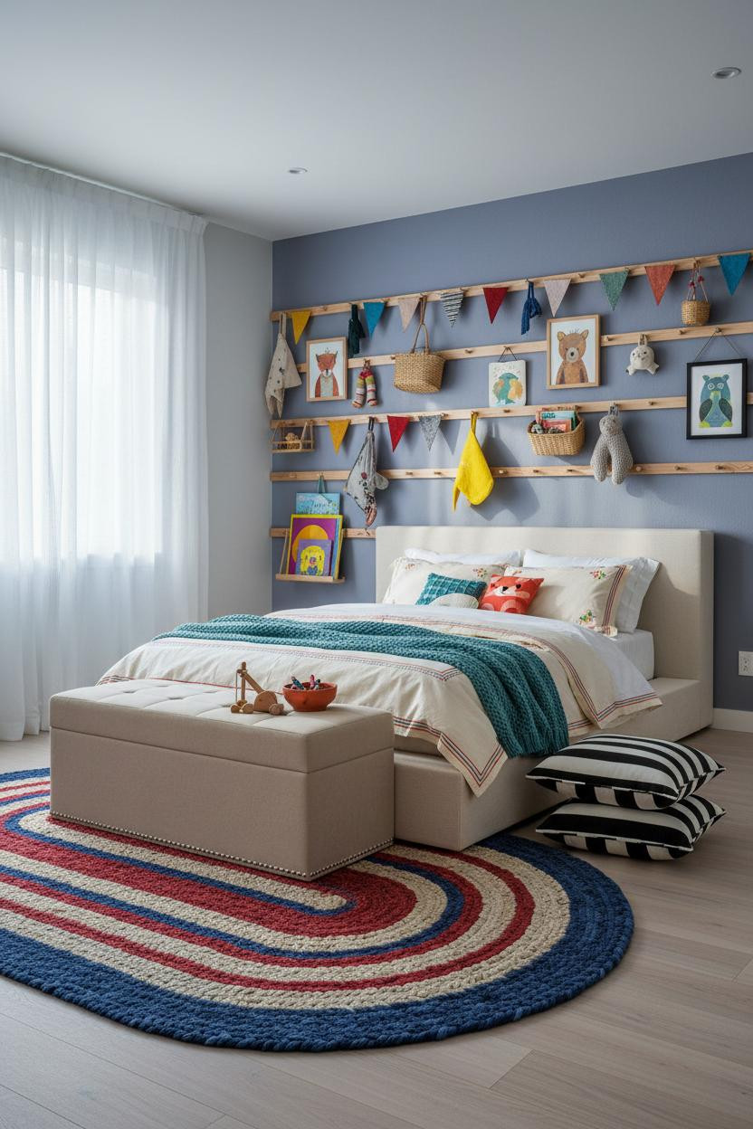 Eclectic Kids Room Peg Rail Gallery