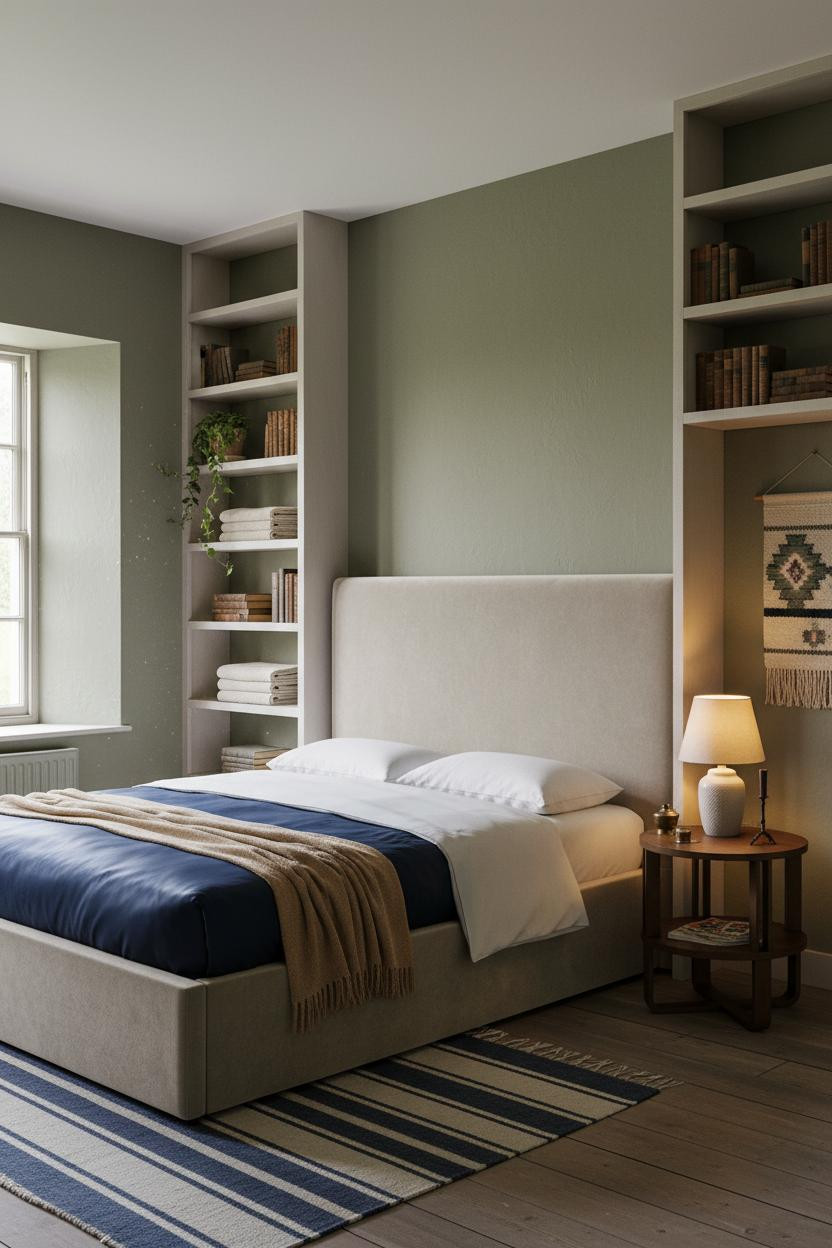 English Cottage Bedroom Built In Shelves