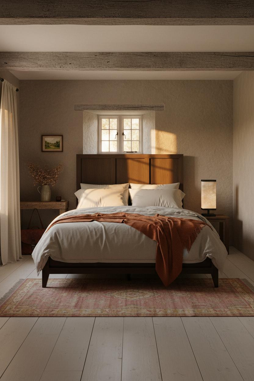 English Cottage Bedroom Exposed Beams