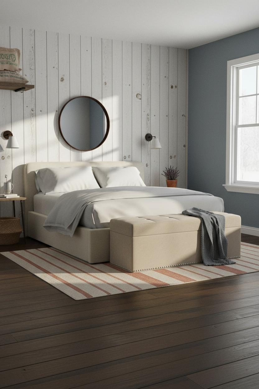 Farmhouse Chic Bedroom Board and Batten