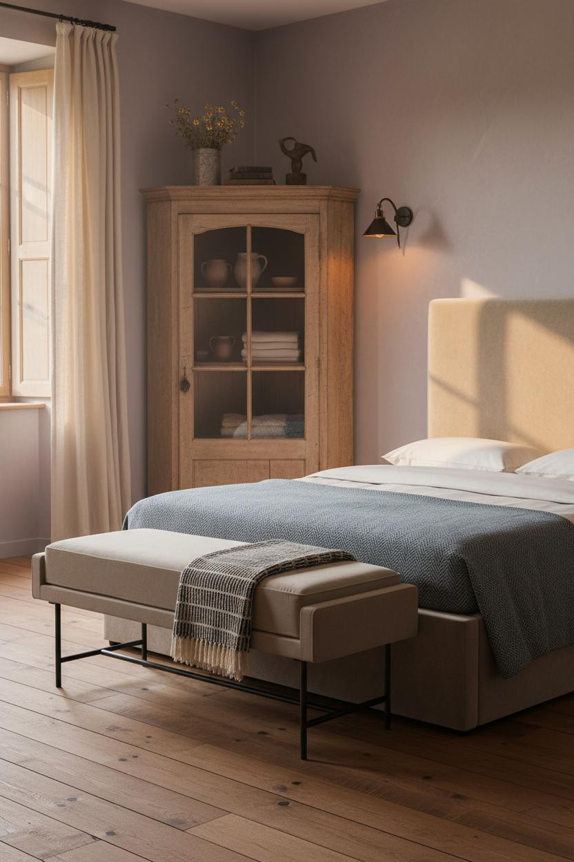 French Cottage Bedroom Oak Cupboard