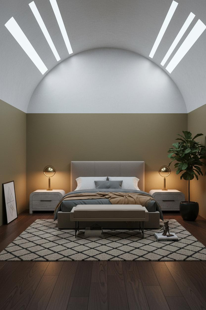 High Ceiling Bedroom Cathedral Vault Design
