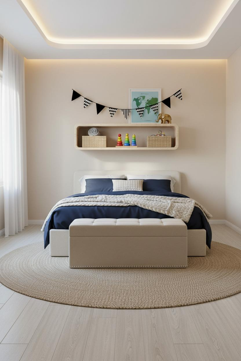 Kids Bedroom Birch Shelving Storage