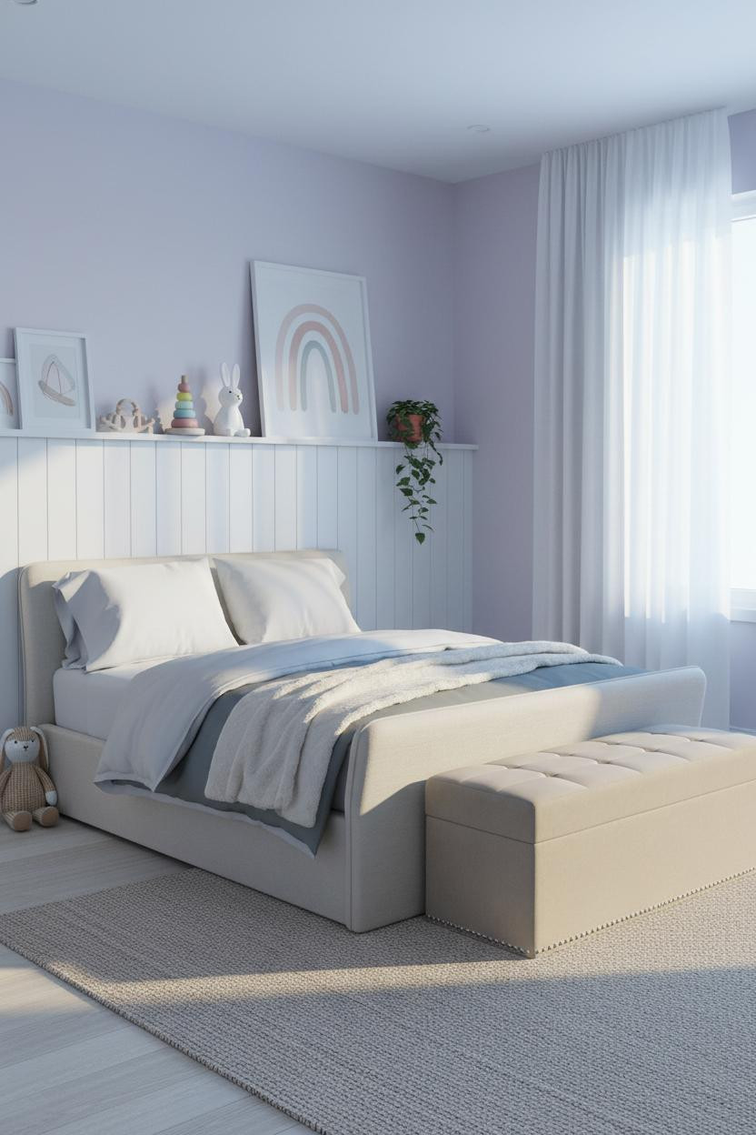 Kids Bedroom Coastal Modern Wainscoting