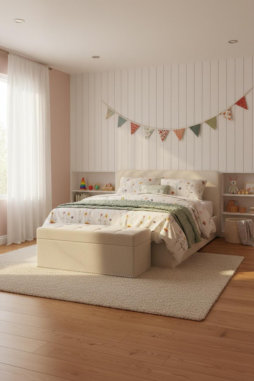 Kids Bedroom Shiplap Accent Wall Design