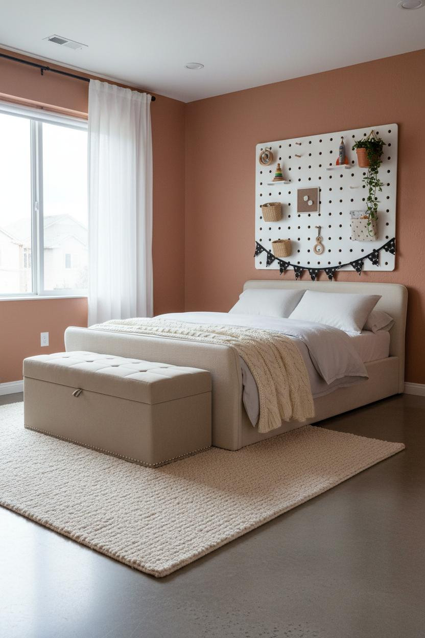 Kids Bedroom Terracotta Pegboard Ideas