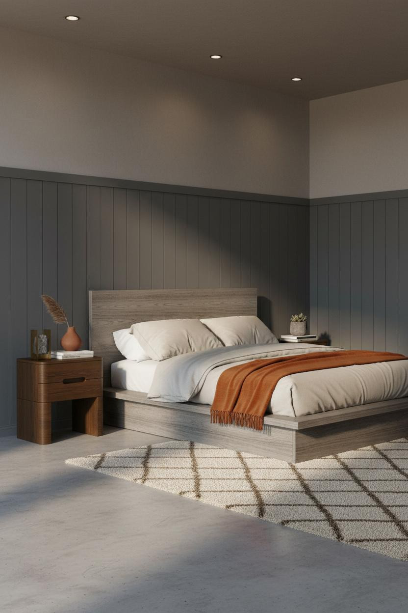 Mens Bedroom Colors Charcoal Grey Wainscoting