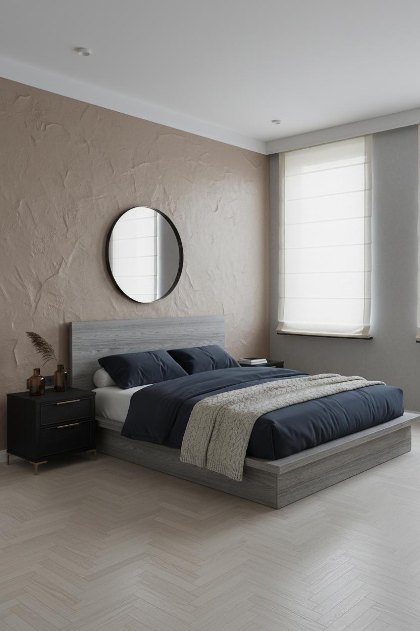 Mens Bedroom Colors Grey Clay Accent
