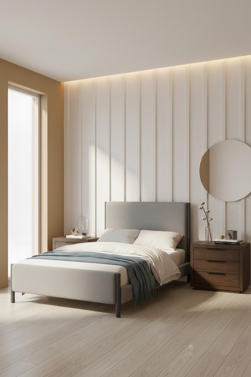 Modern Bed Design Board And Batten Bedroom