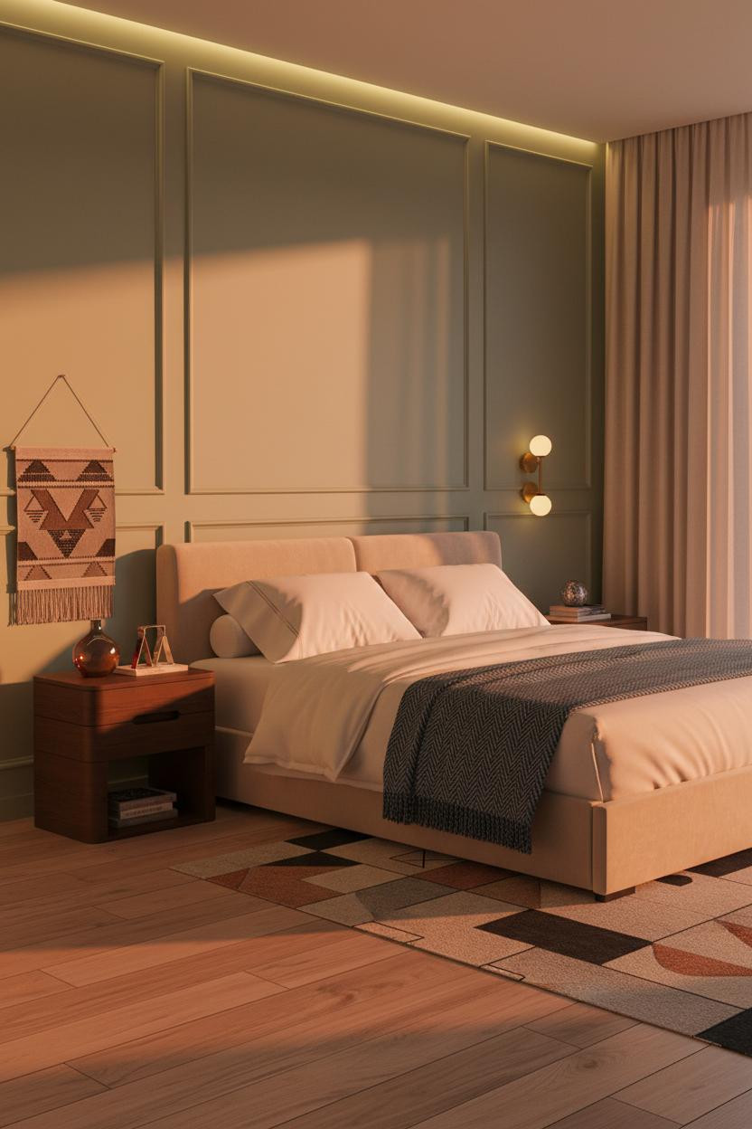 Modern Bed Design Sage Wainscoting