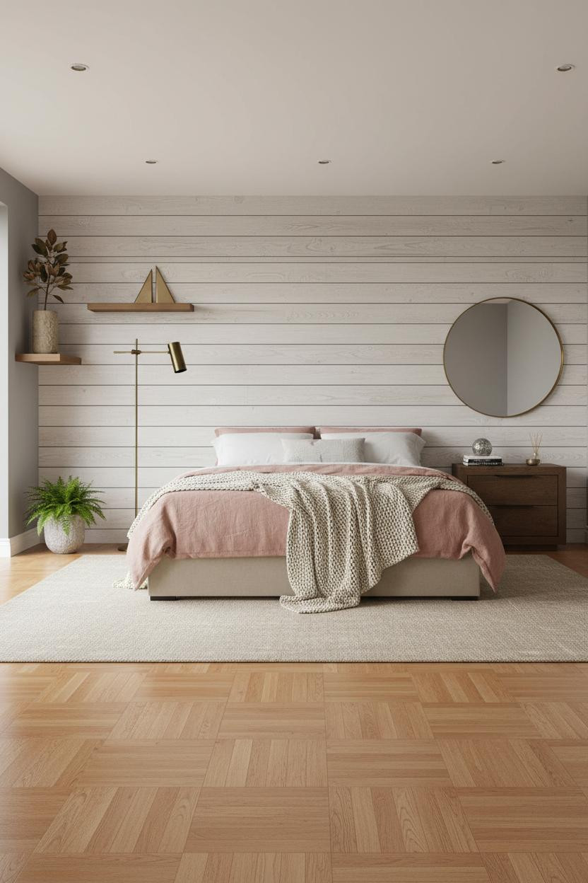 Modern Bed Design Coastal Slat Wall