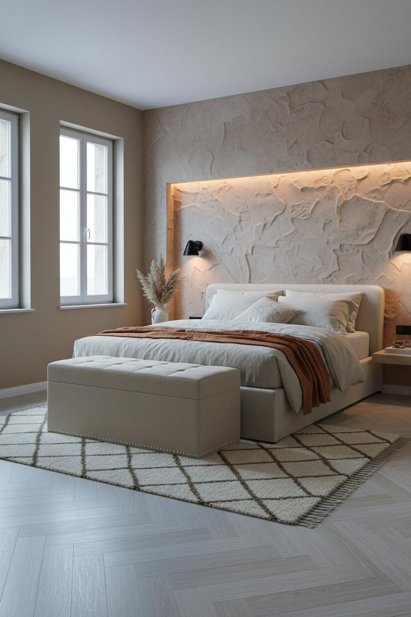 Modern Coastal Bedroom Master Bed Design