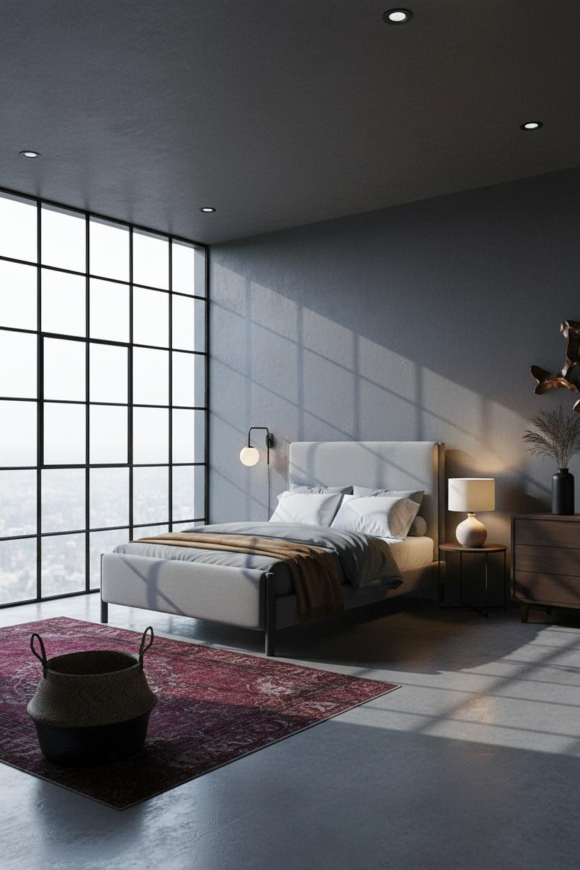 Modern Luxury Bed Design Dark Contemporary Master