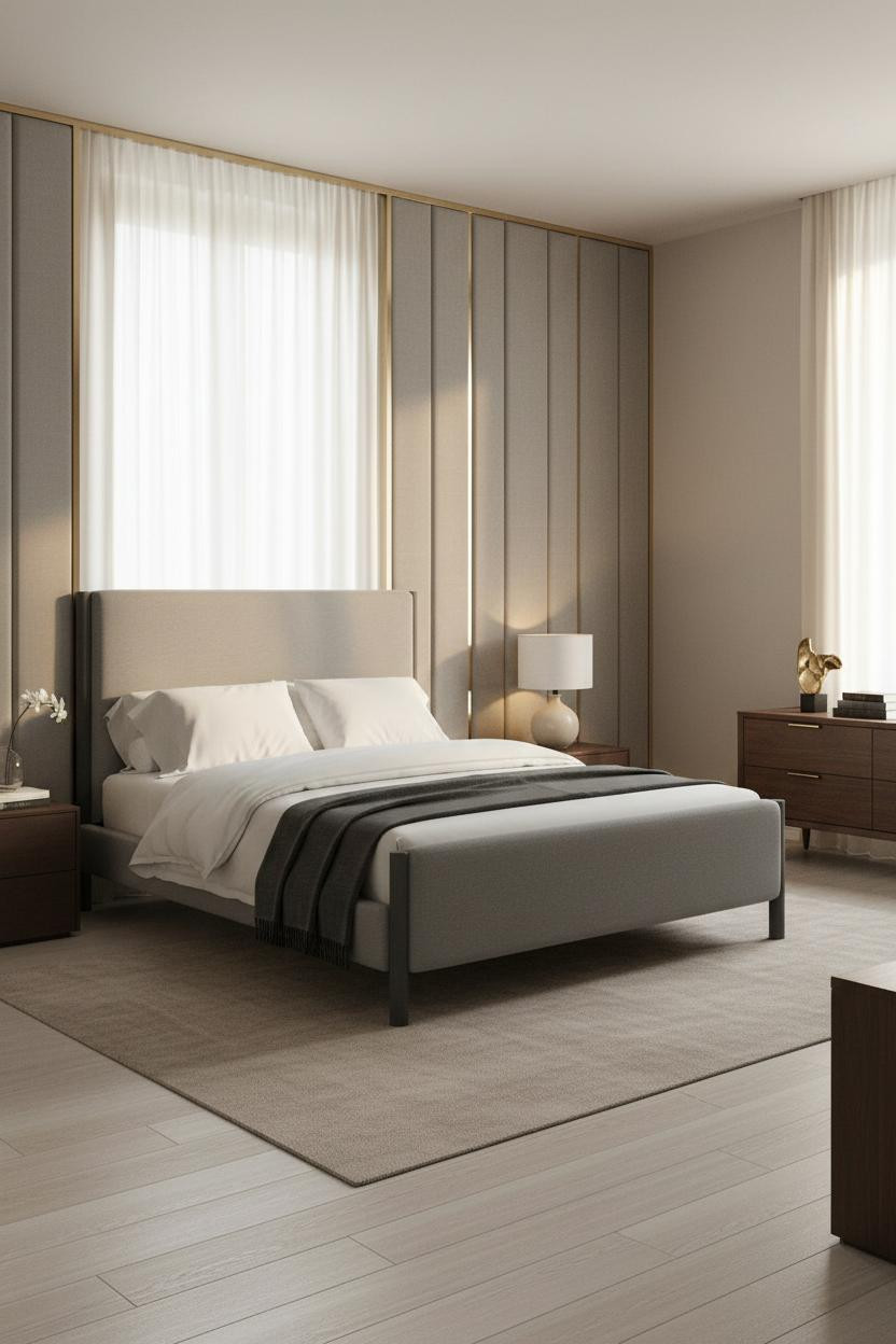 Modern Luxury Bed Design Upholstered Headwall