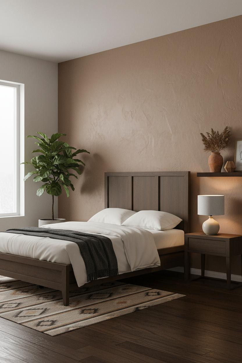 Modern Teen Boy Bedroom Clay Accent Wall