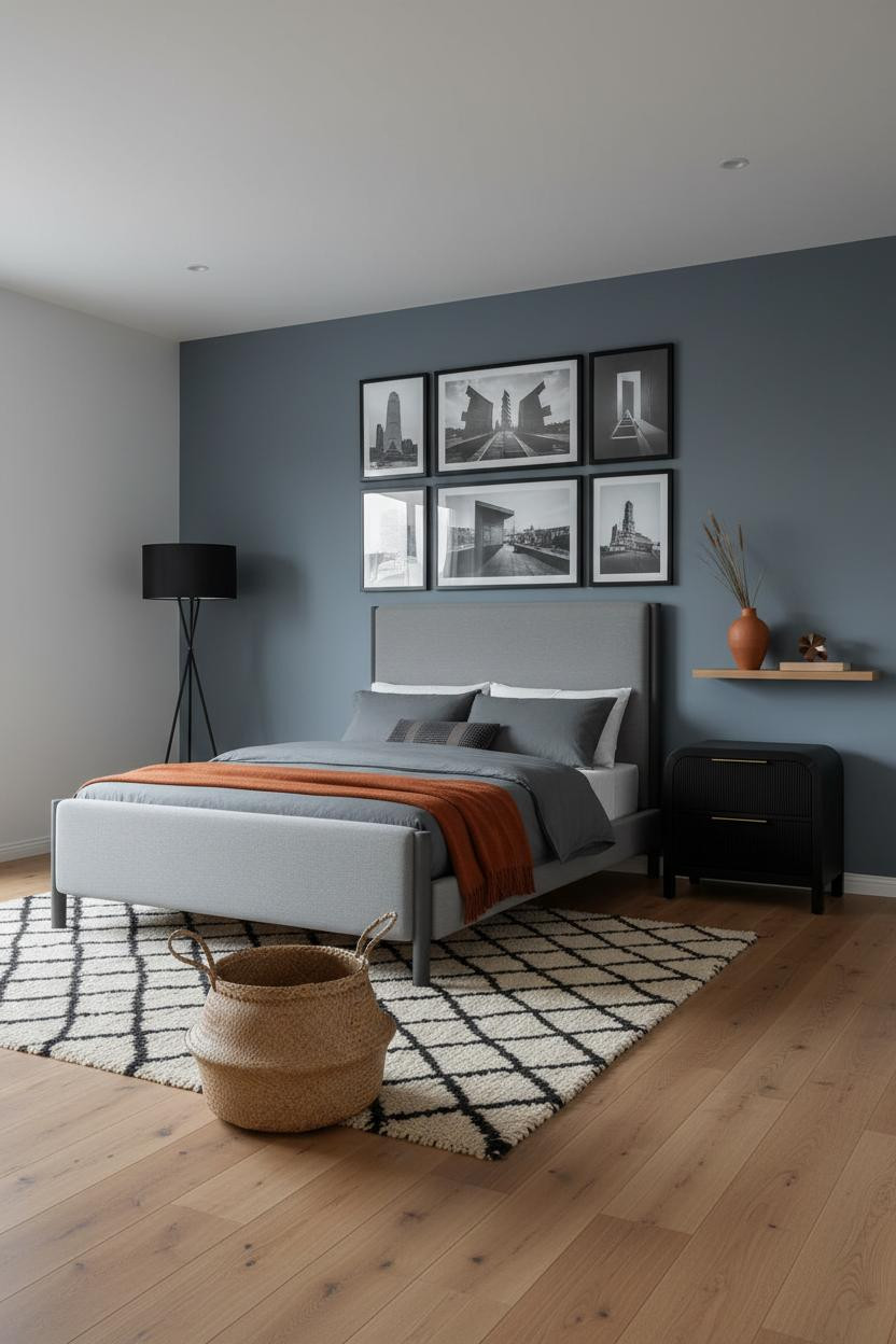 Modern Teen Boy Bedroom Earthy Gallery Wall