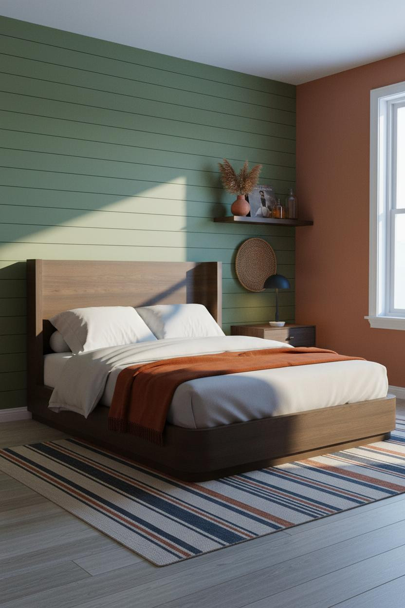 Modern Teen Boy Bedroom Earthy Shiplap