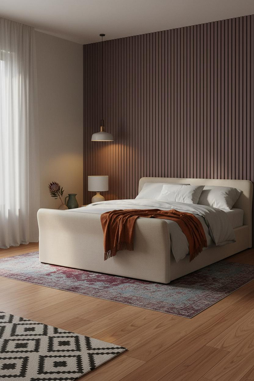 Moody Purple Bedroom Eggplant Walls Soft Light