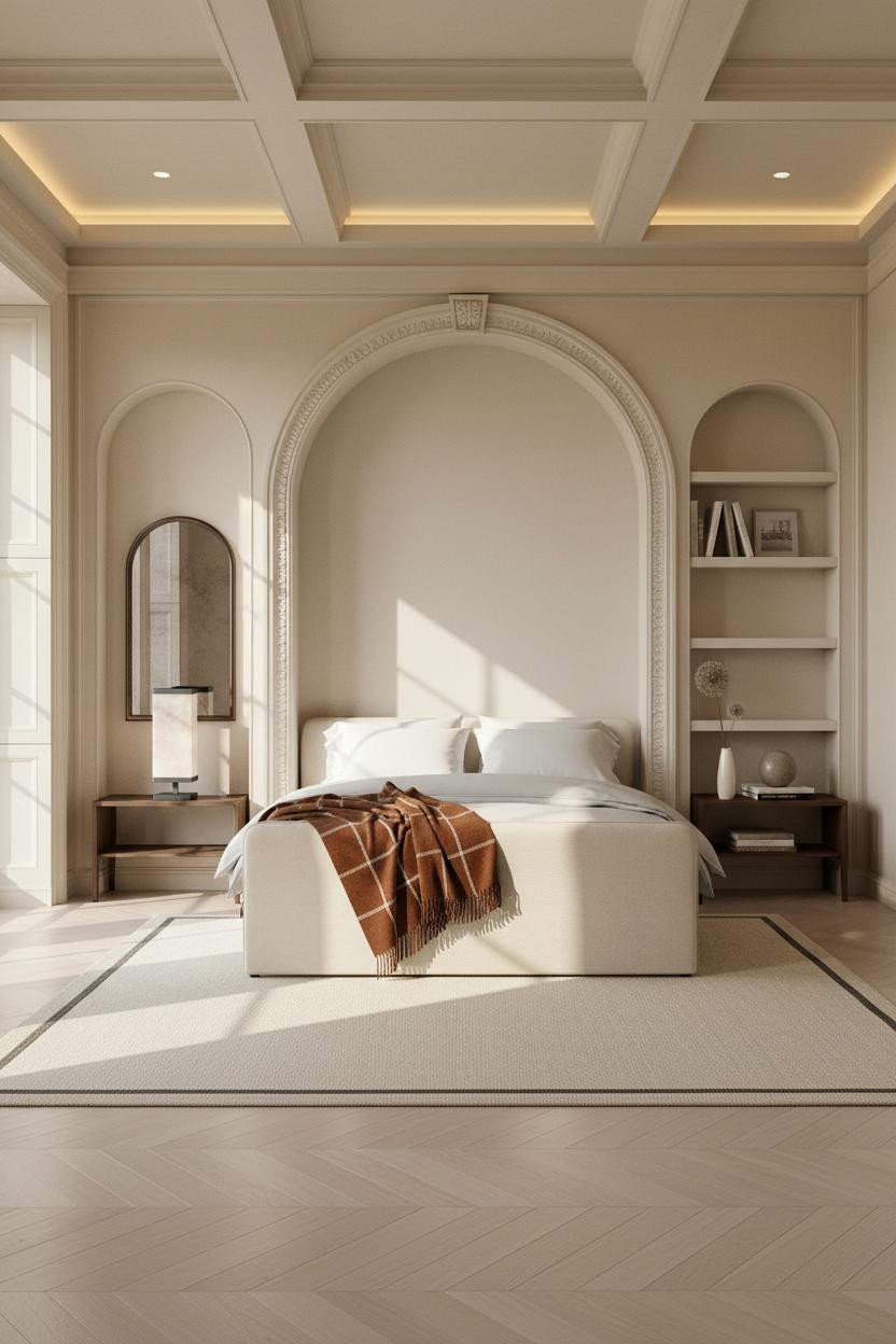 Neo Classical Bedroom Arched Alcove Luxury