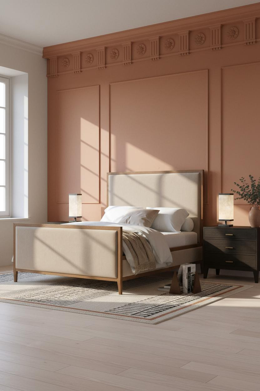 Neo Classical Bedroom Terracotta Plaster Frieze