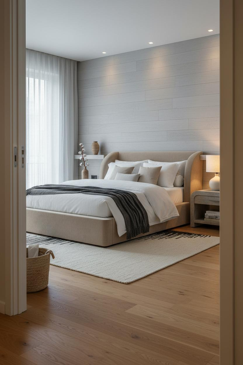 Neutral Bedroom Shiplap Warm Minimalist