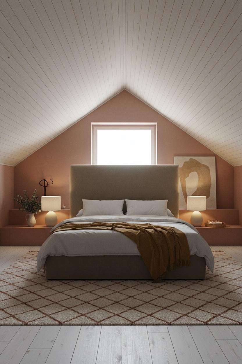 Parents Bedroom Attic Master Warm Lighting