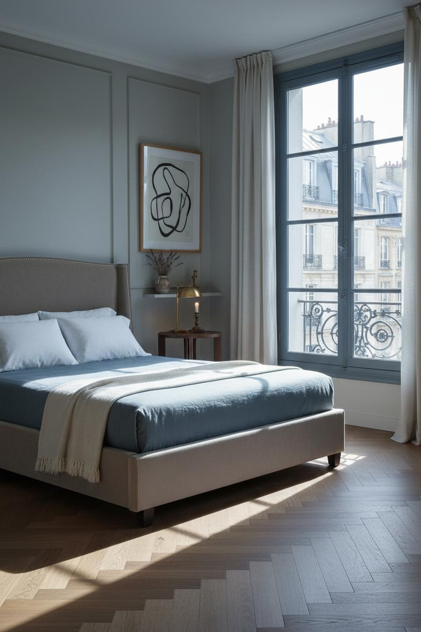 Parisian Modern Bedroom French Windows Light