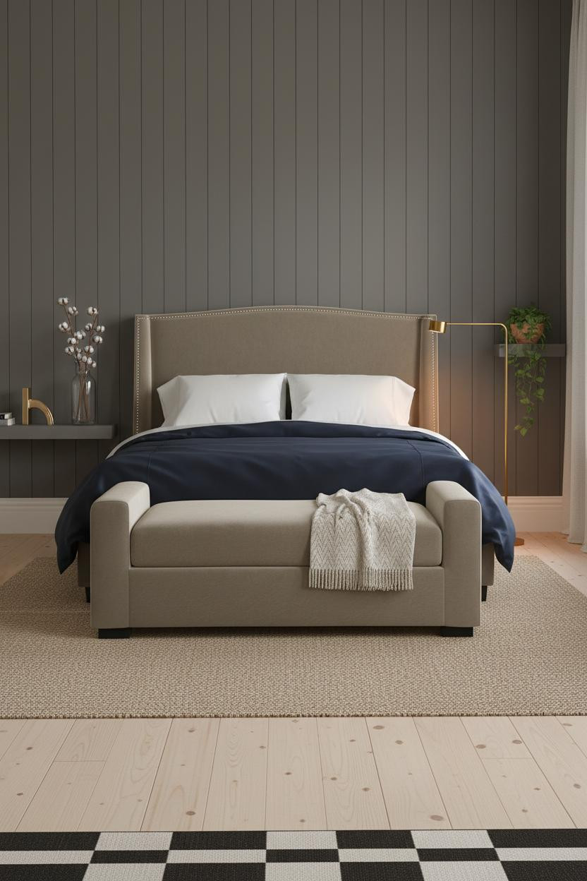 Single Woman Bedroom Coastal Shiplap Modern