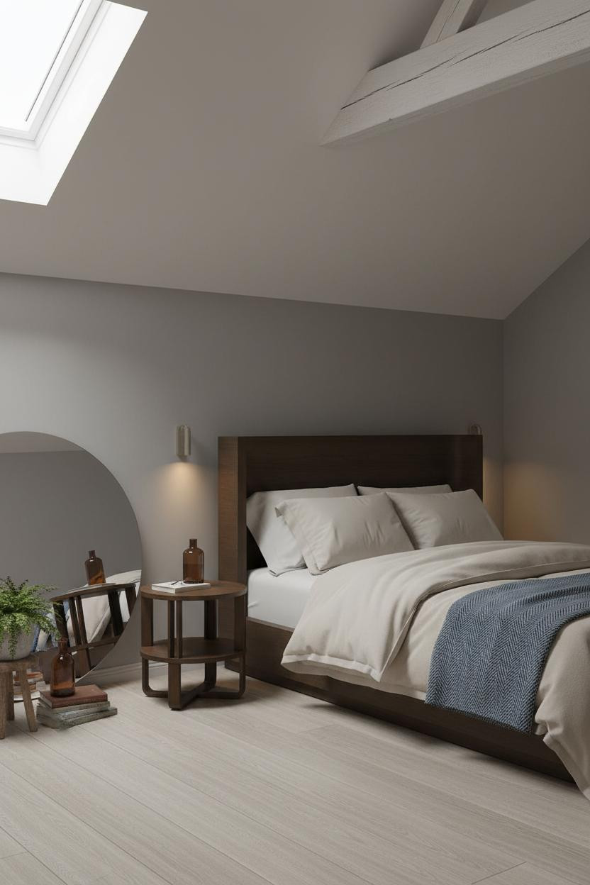 Sloped Ceiling Bedroom Angled Walls Skylight