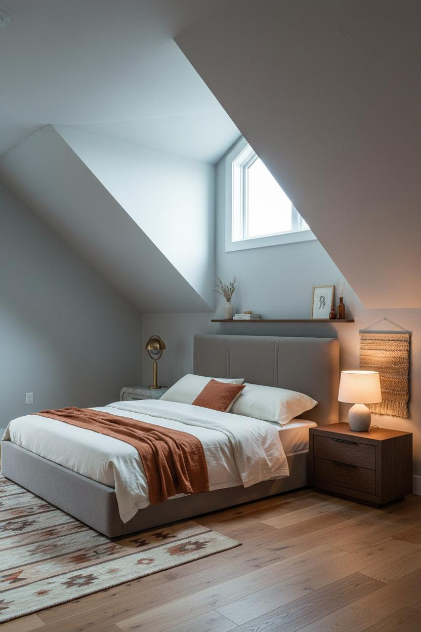 Sloped Ceiling Bedroom Attic Scandi