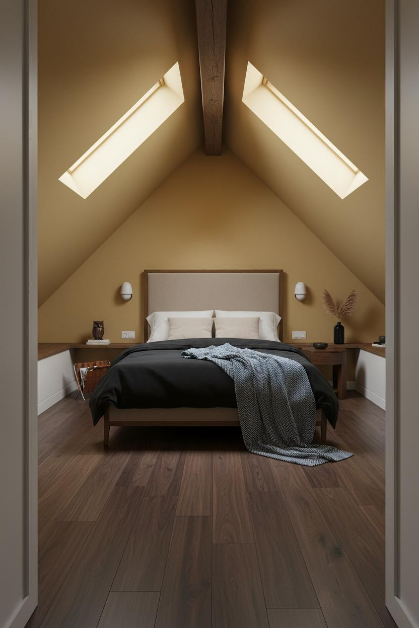 Sloped Ceiling Bedroom Attic Skylight MCM
