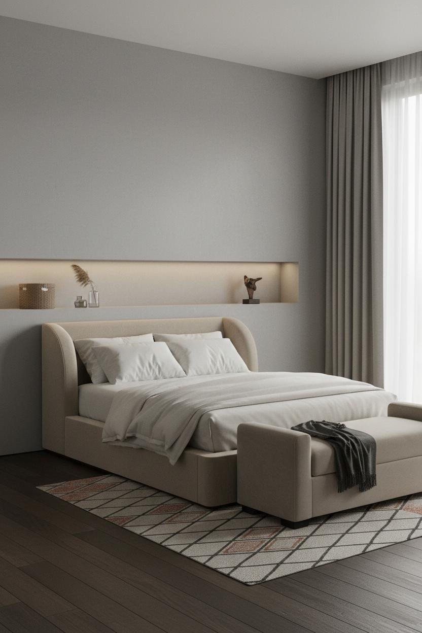 Small Bedroom Couples Farmhouse Niche