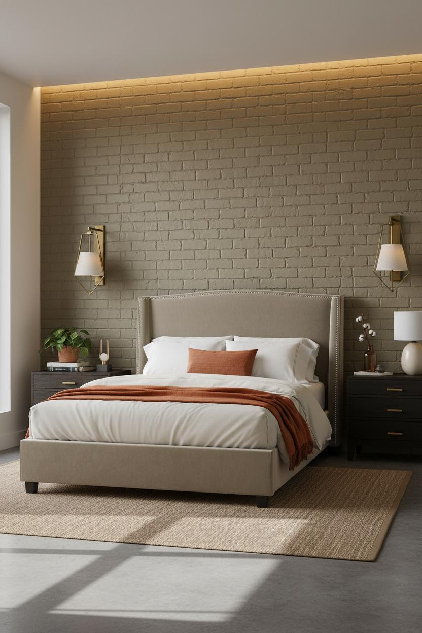 Small Bedroom DIY Brick Aesthetic