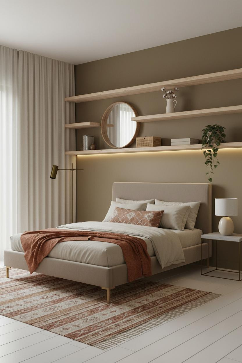 Small Bedroom DIY Floating Shelves