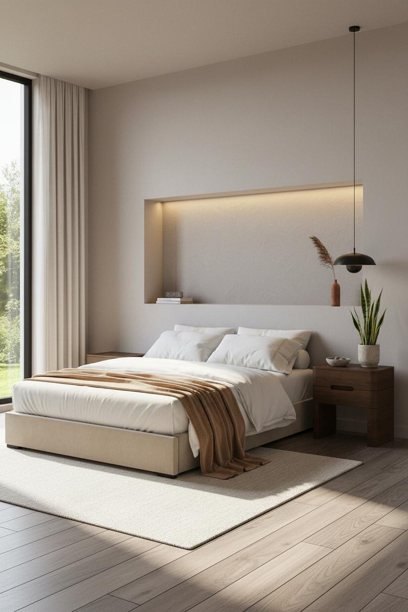 Small Bedroom Minimalist Nordic Niche Lighting