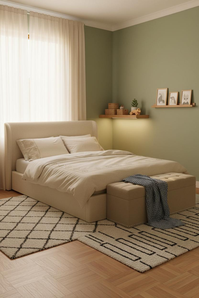 Small Kids Room Scandi Modern Floating Shelves Design