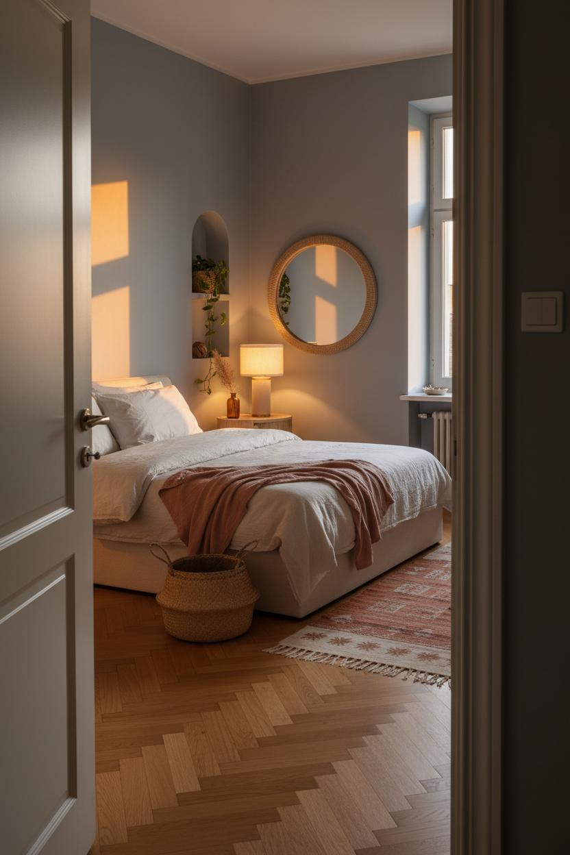 Small Teen Bedroom Cozy Golden Light
