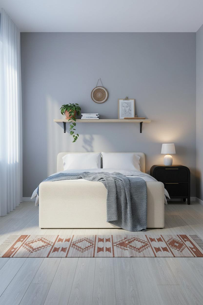 Small Teen Bedroom Scandi Shelf Layout